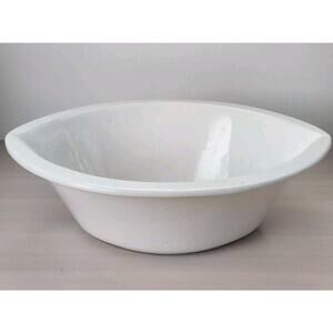 Urban Graffiti Frost Hand Painted White Large Oval Bowl (14" L x 11" W x 4" H)